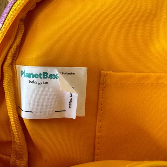PLANETBOX Lunch Tote Bag Kids Backpack Purple & Yellow Pansy Dashes Planet Box - Picture 12 of 12